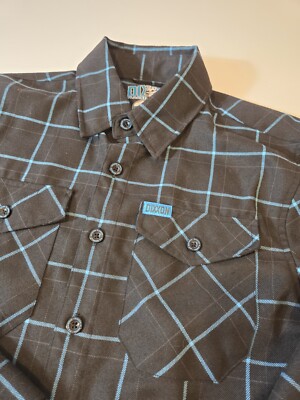 Dixxon Flannel The Cyanide Flannel Button Up Shirt Men Extra Small Black Blue