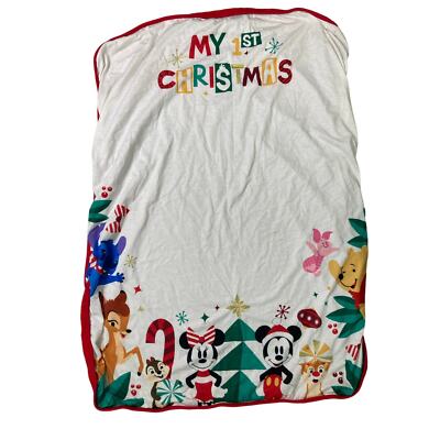 Disney Mickey & Friends My 1st Christmas Baby Crib Play Floor Blanket Multicolor