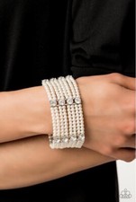 Paparazzi GET IN LINE   White Bracelet 2019 Convention Exclusive NWT  HTF   