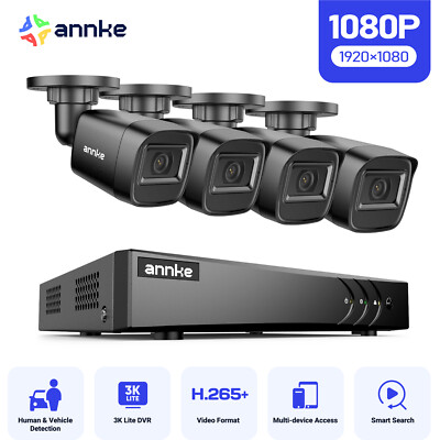 ANNKE 3K Lite 8CH DVR FHD 1080P CCTV Security Camera System AI Human Detection