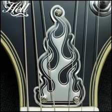 "BURN" 3-HOLE Diecast Truss Rod Cover. Fits most Epiphone, Les Paul, SG, LP more