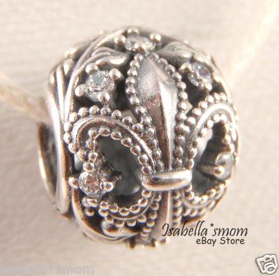 Fleur-De-Lis Authentisch Pandora Silber/Klar Cz Steine Charm/Bead 791378CZ Neu