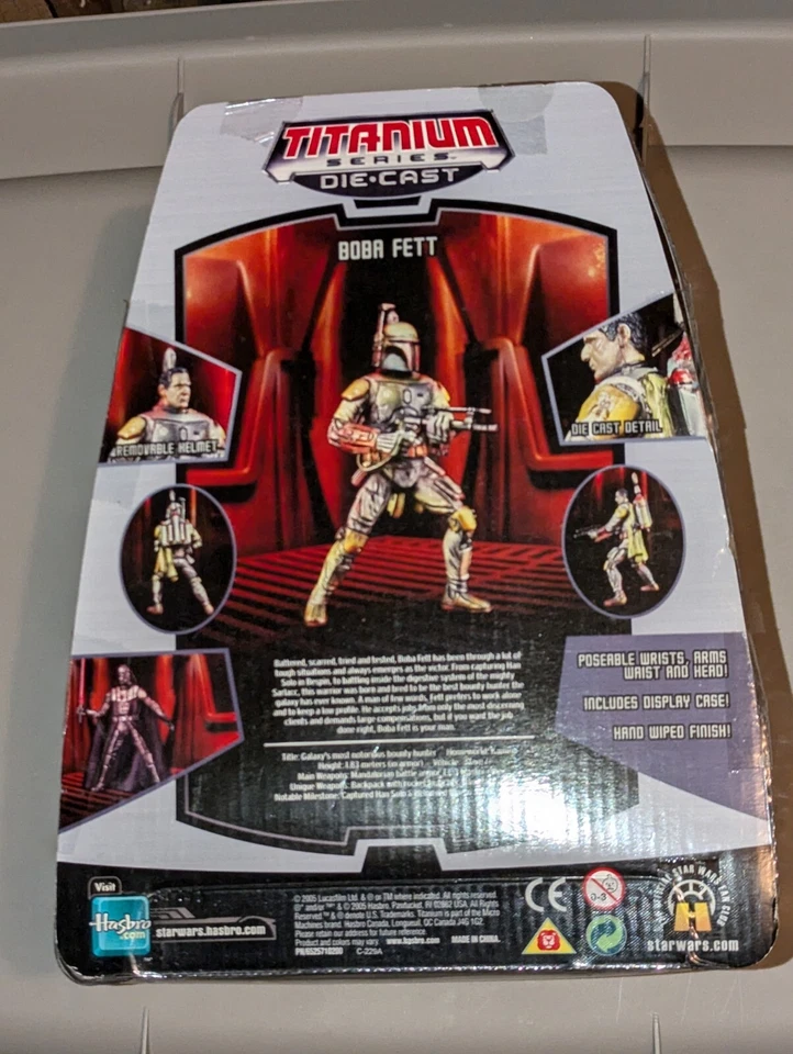 2005 STAR WARS DIE CAST BOBA FETT TITANIUM SERIES ALVO EXCLUSIVO NOVO Selado - Imagem 2 de 2