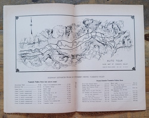 Vintage Yosemite Valley Self Guiding Auto Tour Brochure Pamphlet c1942 - Picture 4 of 6