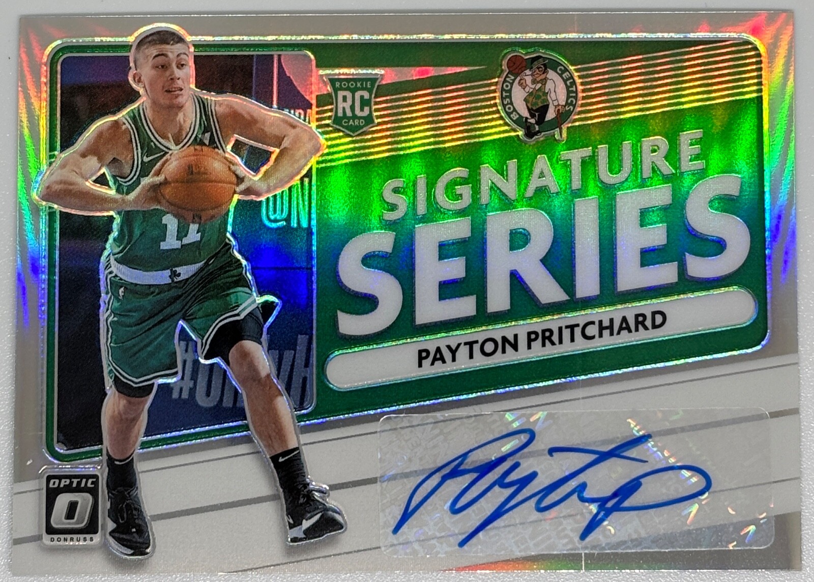 Payton Pritchard 2020-21 Donruss Optic Signature Series Holo Rookie Auto Card #3
