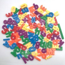 Magnetic Plastic Fridge Alphabet ABC's Numbers Letters Educational - Lot of 108