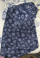 NWT Pup Crew Dog Jacket Clothing Hooded Fleece Blue Bones  Paw Prints SZ XL