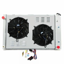 Fit 1973-1987 Chevy C10 C20 C30 C1500 C2500 3-row Aluminum Radiator Shroud Fan Fit 1973-1987 Chevy C10 C20 C30 C1500 C2500 3-row Aluminum Radiator Shroud Fan