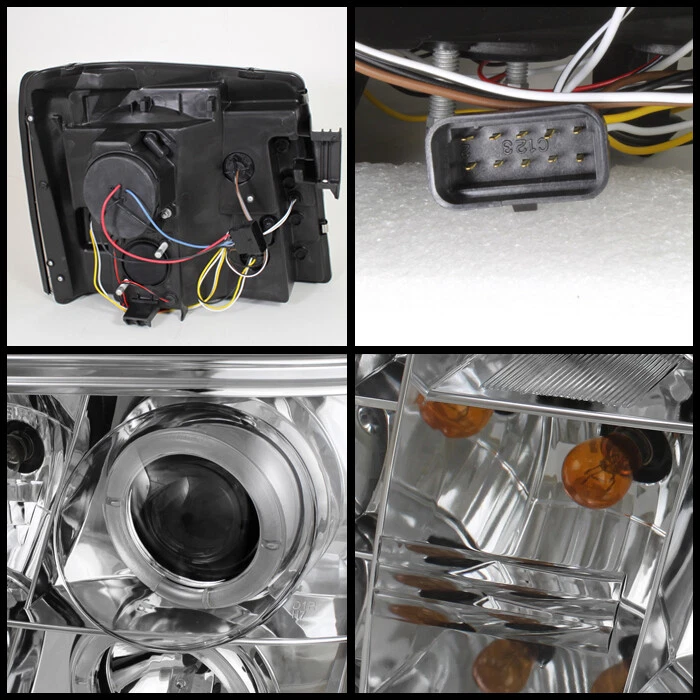 Faros proyectores LED dobles halo cromados para Cadillac Escalade 2002-2003 Foto 3 de 4