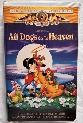 All Dogs Go to Heaven VHS 1989 Video Tape Bluth Animation Clamshell