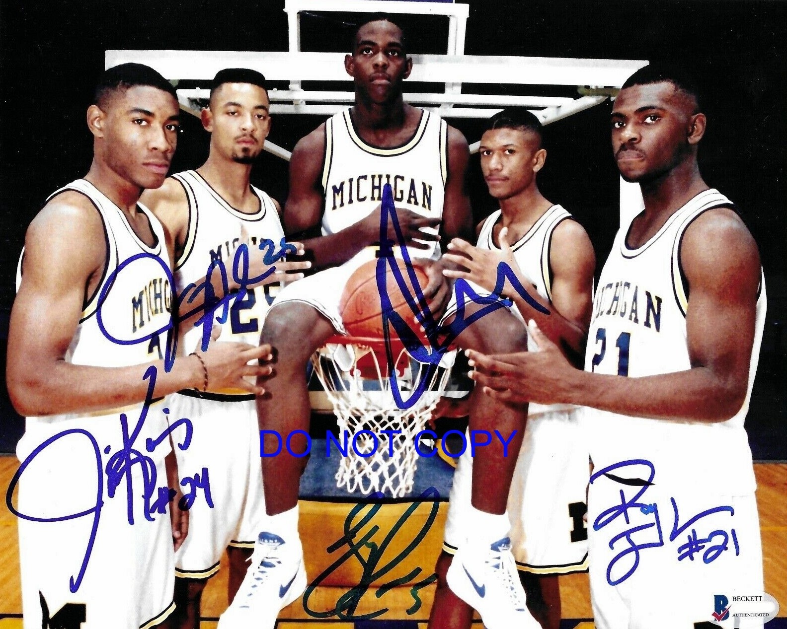 Fab Five MICHIGAN WOLVERINES 5X Signed Autographed REPRINT 8x10 Photo RP