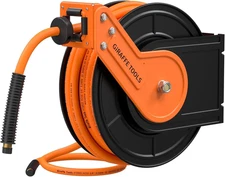 50ft Retractable Air Hose Reel - Heavy Duty Wall Mount 300PSI