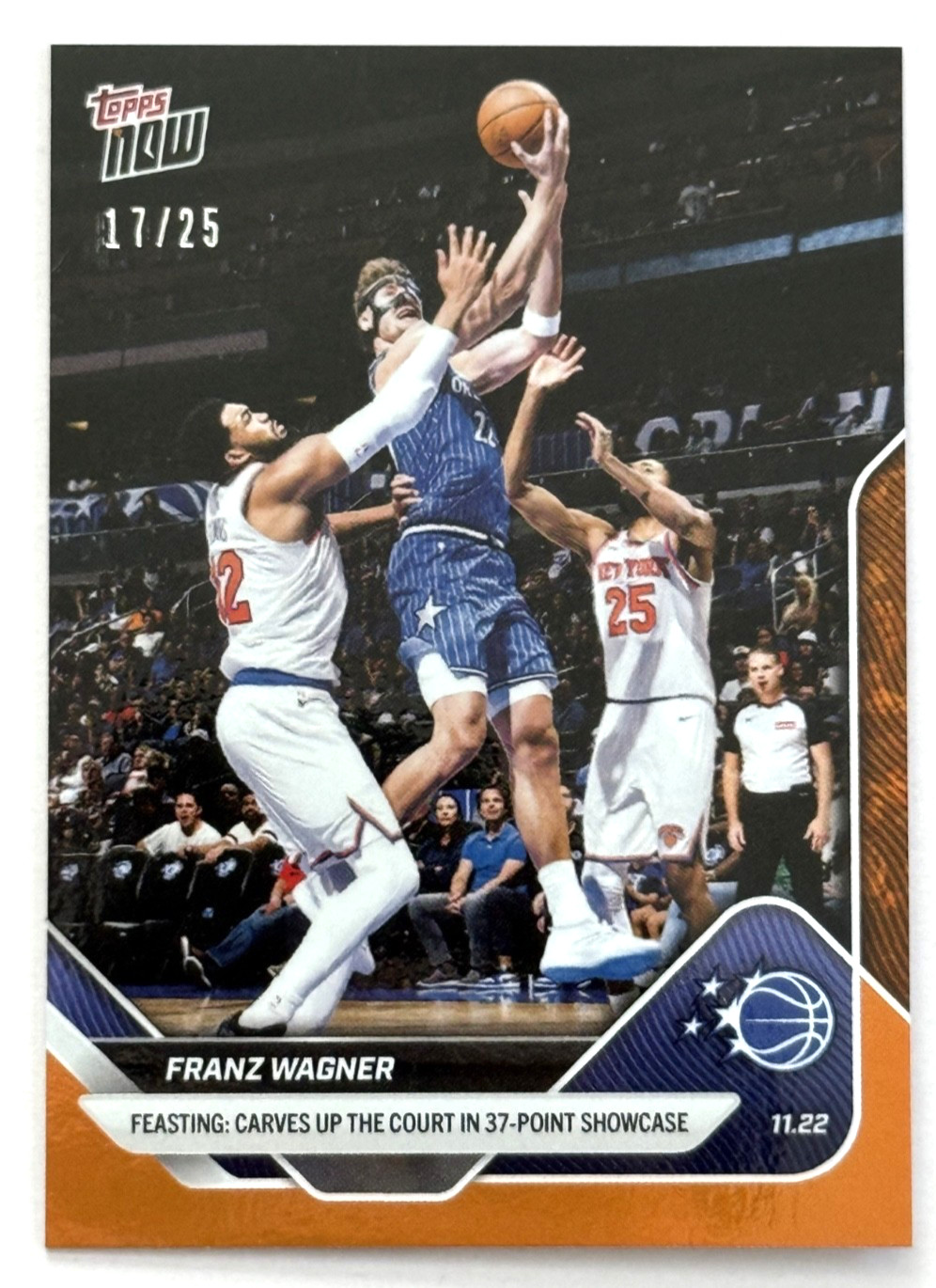 2025-26 Topps Now 37-Point Showcase #62 Franz Wagner Magic Orange /25