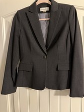 Calvin Klein Black Blazer Single-Breasted One-Button Notch Lined 2