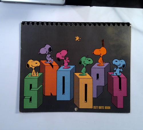 Vintage 1977 Peanuts Snoopy Date Book Calendar Daily Planner