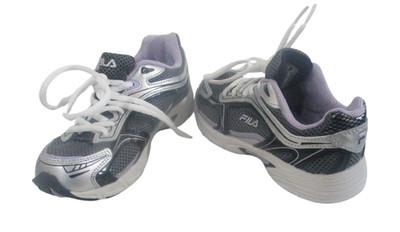 NEW FILA Girls Leather/Mesh Athletic Sneakers Shoes 13.5 Silver/Lavender