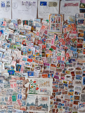 Lot de plus de 1000 Vieux Timbres oblitérés et neuf sg de France en vrac + lettr
