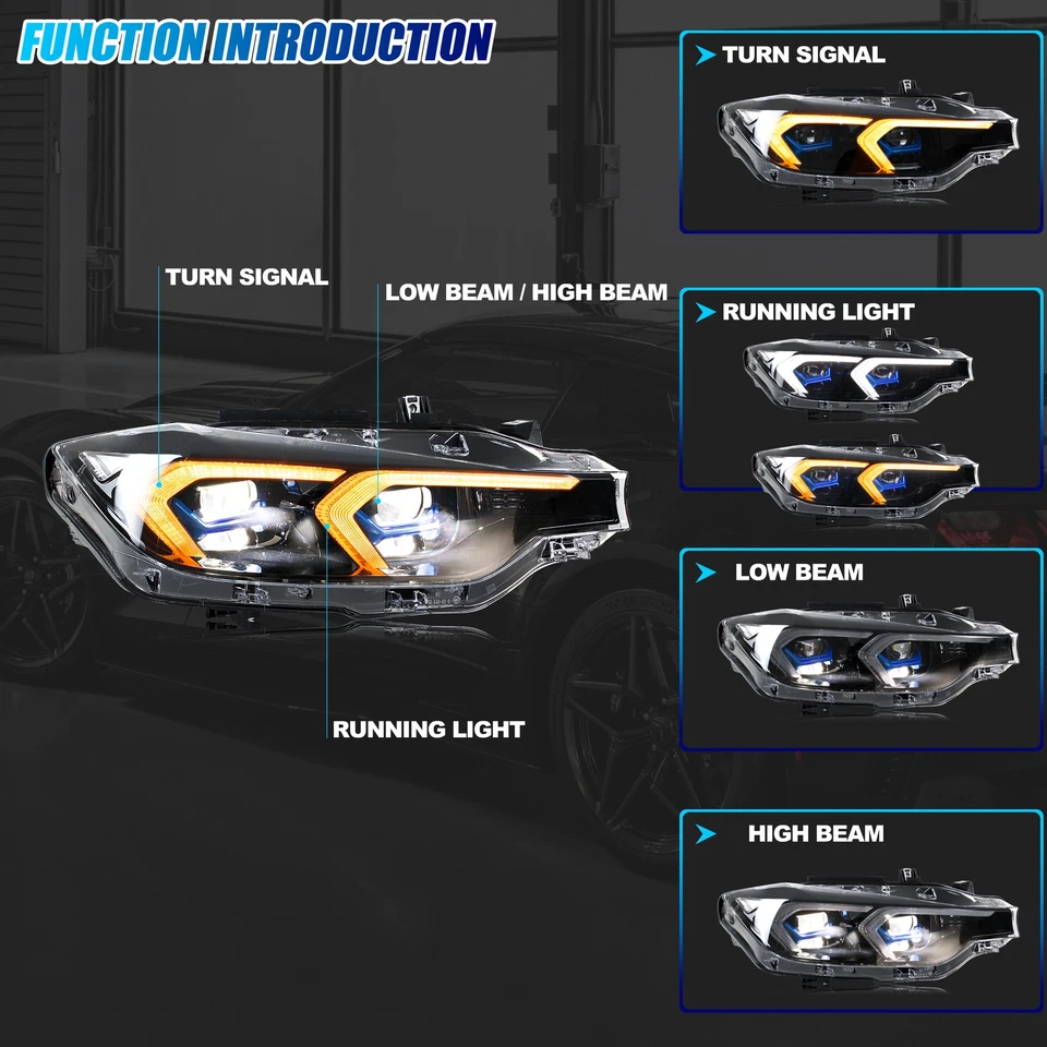 Conjunto de par de faros delanteros LED para BMW F30 F80 M3 serie 3 2013-2015 Foto 2 de 4