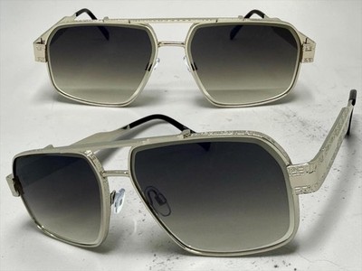 Classic Retro Hardcore Hip Hop Rapper Pimp SUNGLASSES Silver Frame Gradient Lens