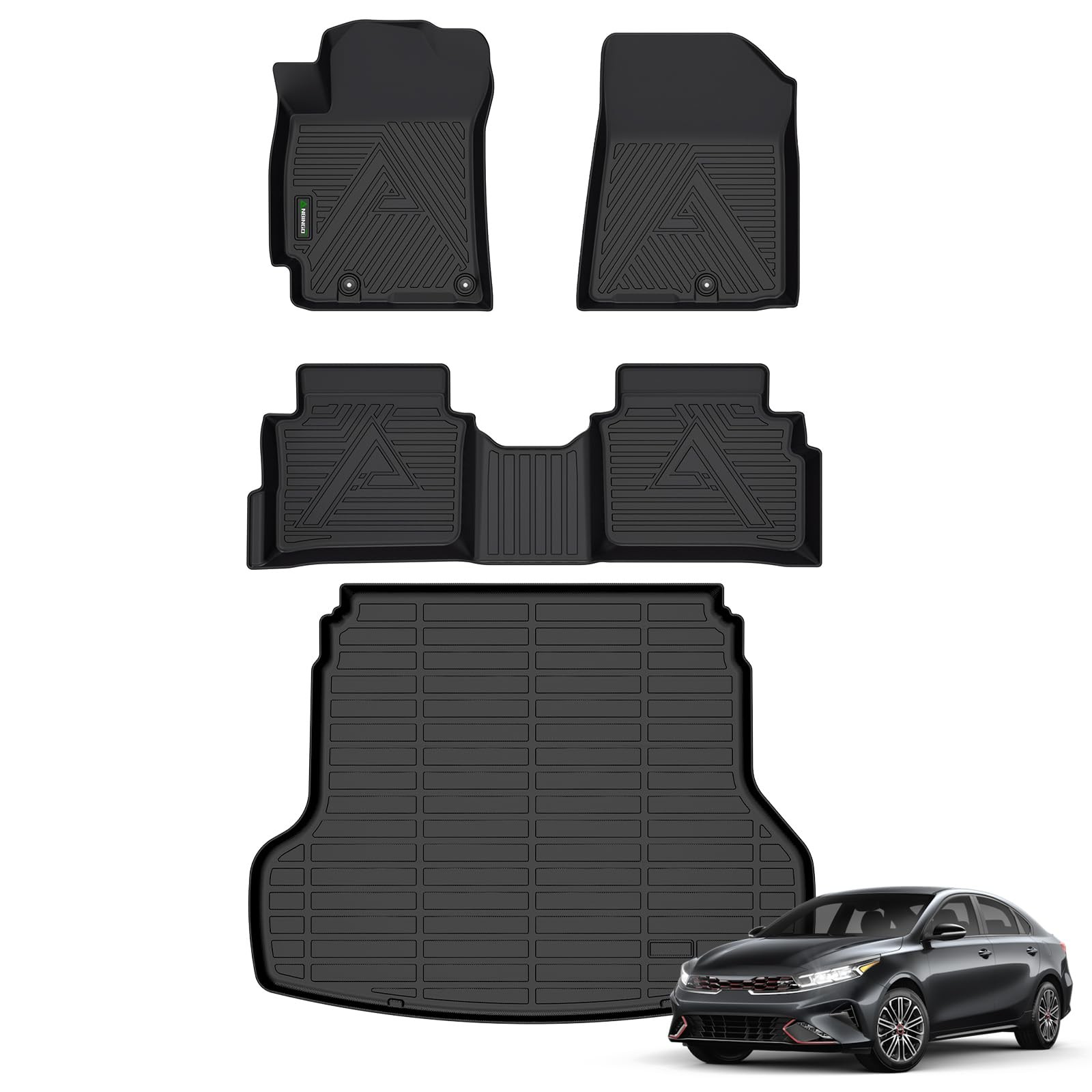 Custom 3D Floor Mats & Cargo Liner Set for Kia Forte 2019-2024 All-Weather Protection