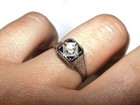 Vintage Estate Sapphire Old Mine Diamond Ring in Platinum Size 7 Jewelry — photo 7