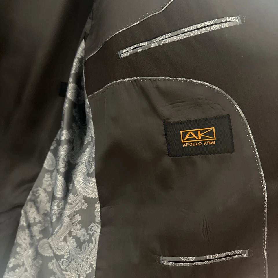 3 件装 Apollo King 男式套装 100% 羊毛棕色带背心尺寸 54R/48R 超 150s — 第 4/4 张图片