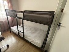 IKEA TUFFING Bunk Bed Frame Dark Grey Metal 90x200cm - Space SavingKids Bed