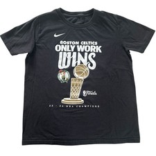 Boston Celtics Nike Kids Basketball Official 2024 NBA Champions Shirt size L