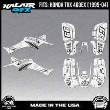 Graphics Kit for ATV Honda TRX 400EX (1999-2004) Predator Series - WHITE