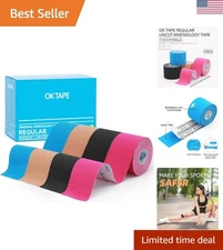 4 Pack Muscle Support Kinesiology Tape - Skin Friendly, Uncut Strips for Comfort