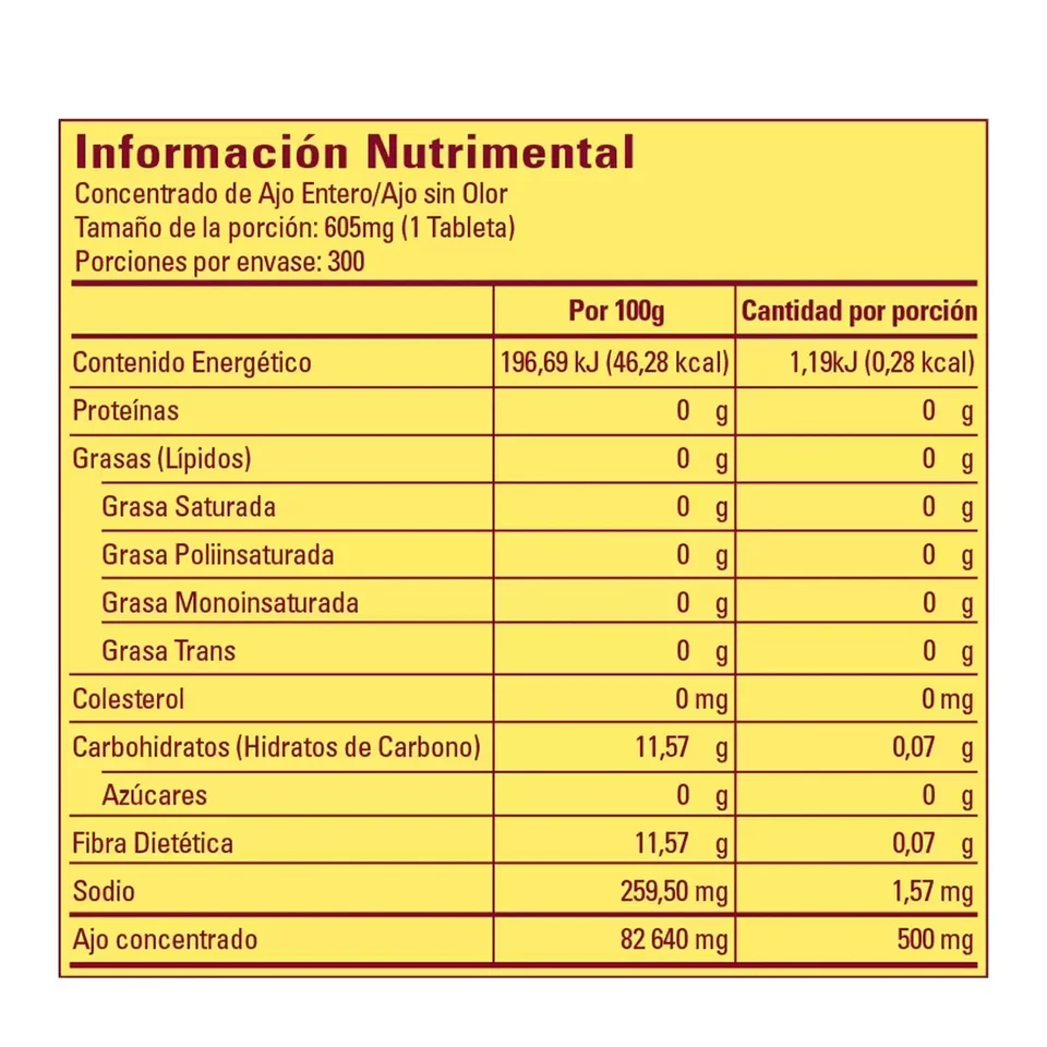 300 comprimidos de ajo inodoro hecho en la naturaleza Foto 2 de 2