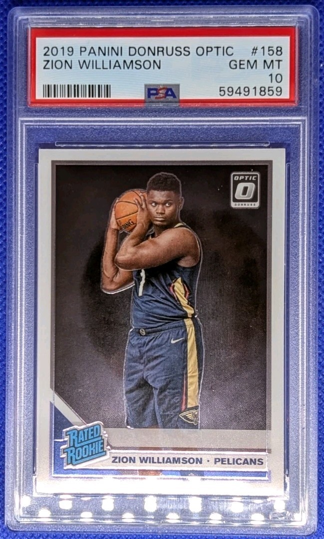 2019-20 Panini Donruss Optic ZION WILLIAMSON RC #158 Rated Rookie PSA10 Pelicans