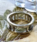 Sterling Silver 925 Roman Numeral Band Ring - Unisex Size 8.75 - 9