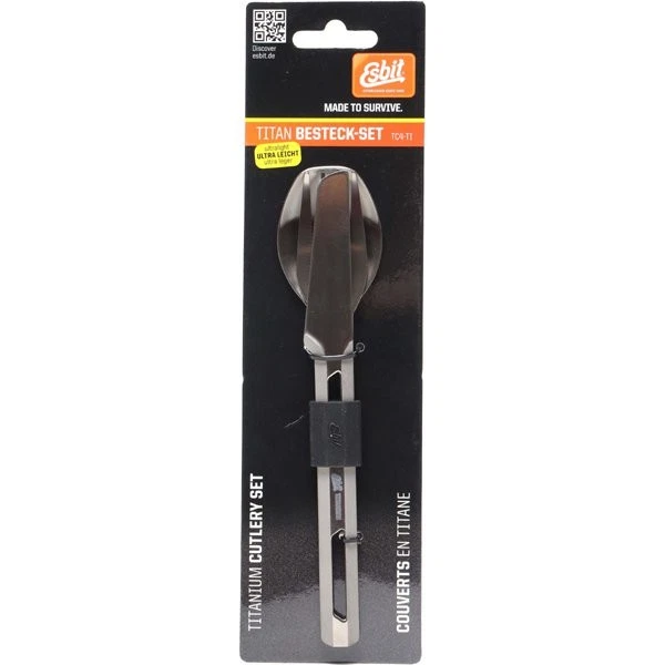Esbit Titanium Cutlery Set ESTC4TI000 Outdoor camping Spoon knife fork b22112108 - Image 3 of 4