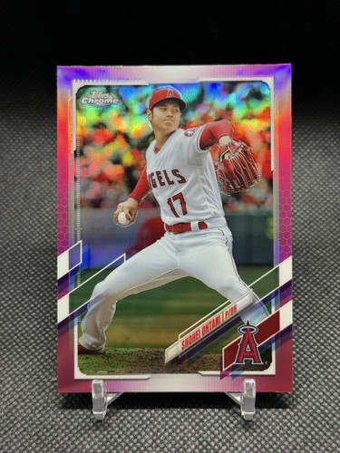 2021 Topps Chrome Shohei Ohtani Pink Refractor #159 Angels Pitching MVP
