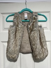 Wonder Nation Girls XS 4/5 Faux Fur Open Front Vest