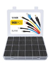 900PCS Wire Heat Shrink Tubing Kit, Industrial Heat-Shrink 2:1, black