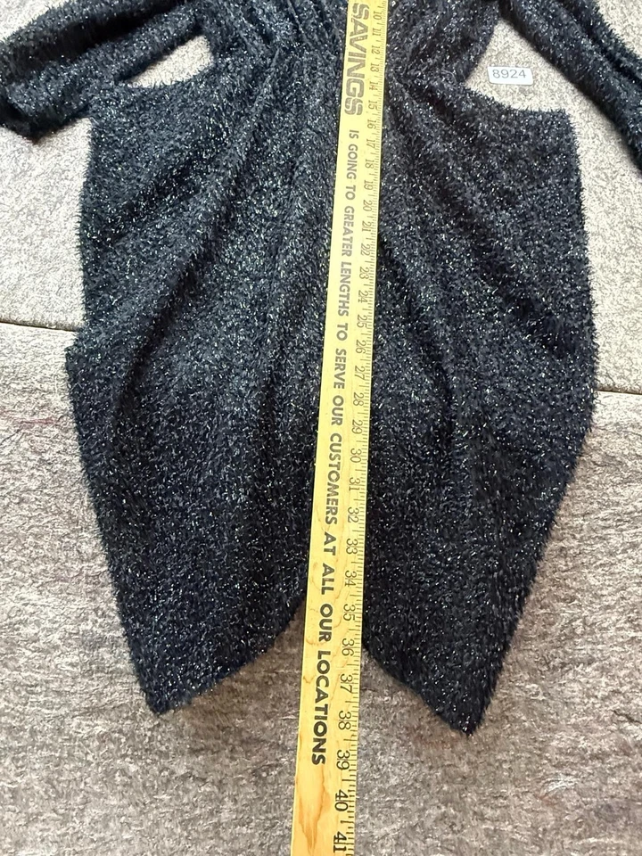 Vestido Jackie Vintage Metálico Imitación Envoltura Asimétrico Negro Fiesta Talla 3 Foto 3 de 4