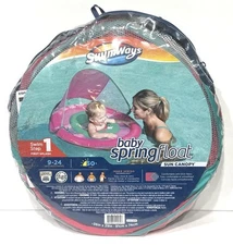 SwimWays Baby Spring Float Step 1 Sun Canopy 9-24 Months New Red Swim, New