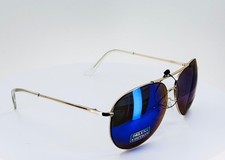 AIR FORCE MGRV GOLD Mens Classic Aviator Full Rim Sunglasses Blue Lens