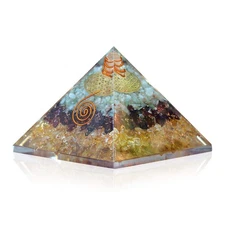 Orgonite Crystal Triple Money Pyramid Energy Generator Promotes Wealth and Pr...