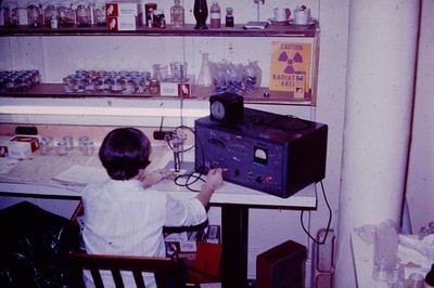 MAR 1971 Kid Working In Science Classroom  Slide CE-F