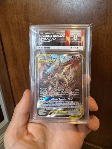 Pokémon TCG Arceus & Dialga & Palkia GX Cosmic Eclipse SM Card 221/236 Ace 8
