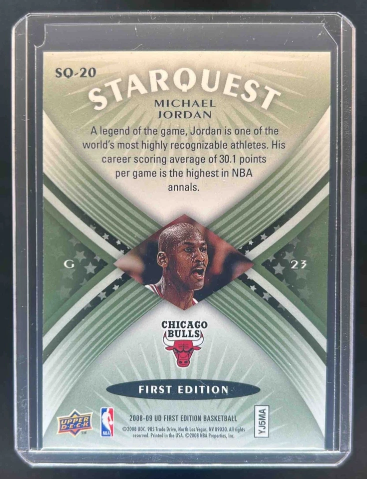 2008-09 Upper Deck First Edition Michael Jordan StarQuest Green #SQ-20 Bulls - Image 2 of 2