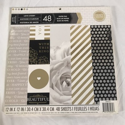 Craft Smith Love Story Gold Foil 12x12  Card stock Acid Free