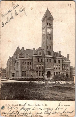 #ad #ad Sioux Falls South Dakota SD : COURT HOUSE SCENE a 07 BB1240 C $8.61