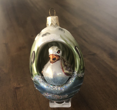 Morawski Ornaments Hand Painted Recessed Egg - 3D Duck Diorama Ornament - Rare