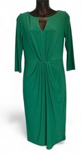 Vince Camuto Women’s Green Sheath Dress Size 4 Twist Knot Stretch Party