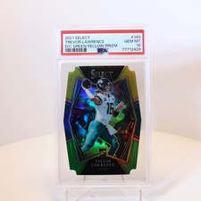 Trevor Lawrence ? Rookie Card PSA 10 ? 2020 Select Green Yellow | Jaguars. rookie card picture
