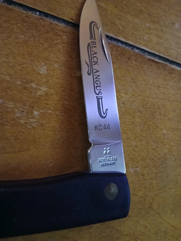 Navaja de Bolsillo Nueva Angus KC44 Negra Grúa Kissing NOS De Colección Foto 3 de 4